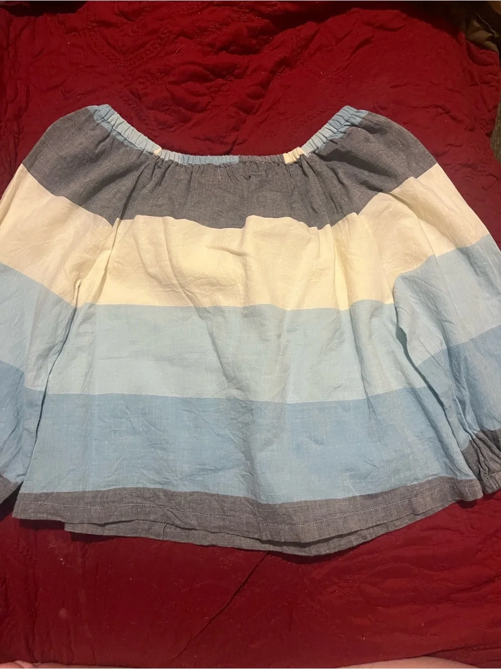 Pink Chicken New York Girls Top in Ocean Stripe